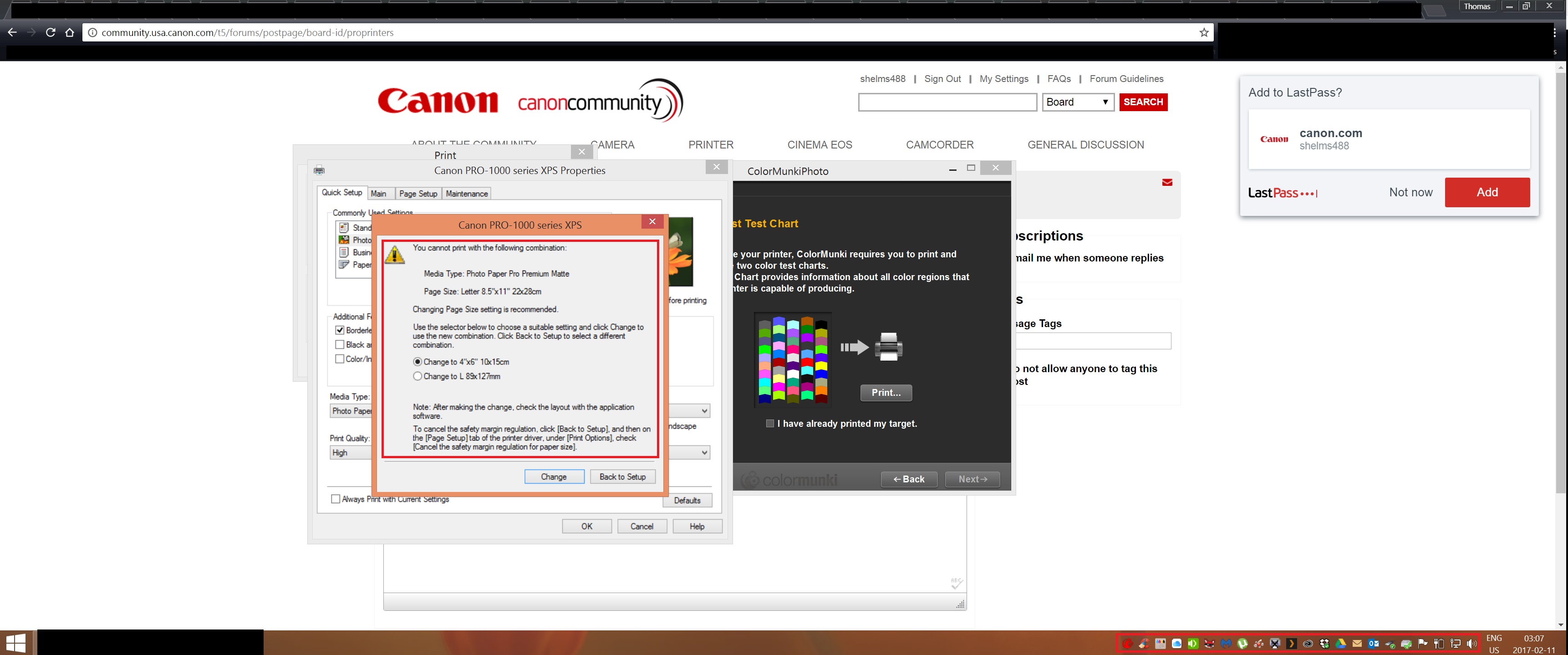 Canon iPF PRO-1000 XPS driver error