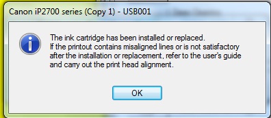 ink has run out canon ip2770