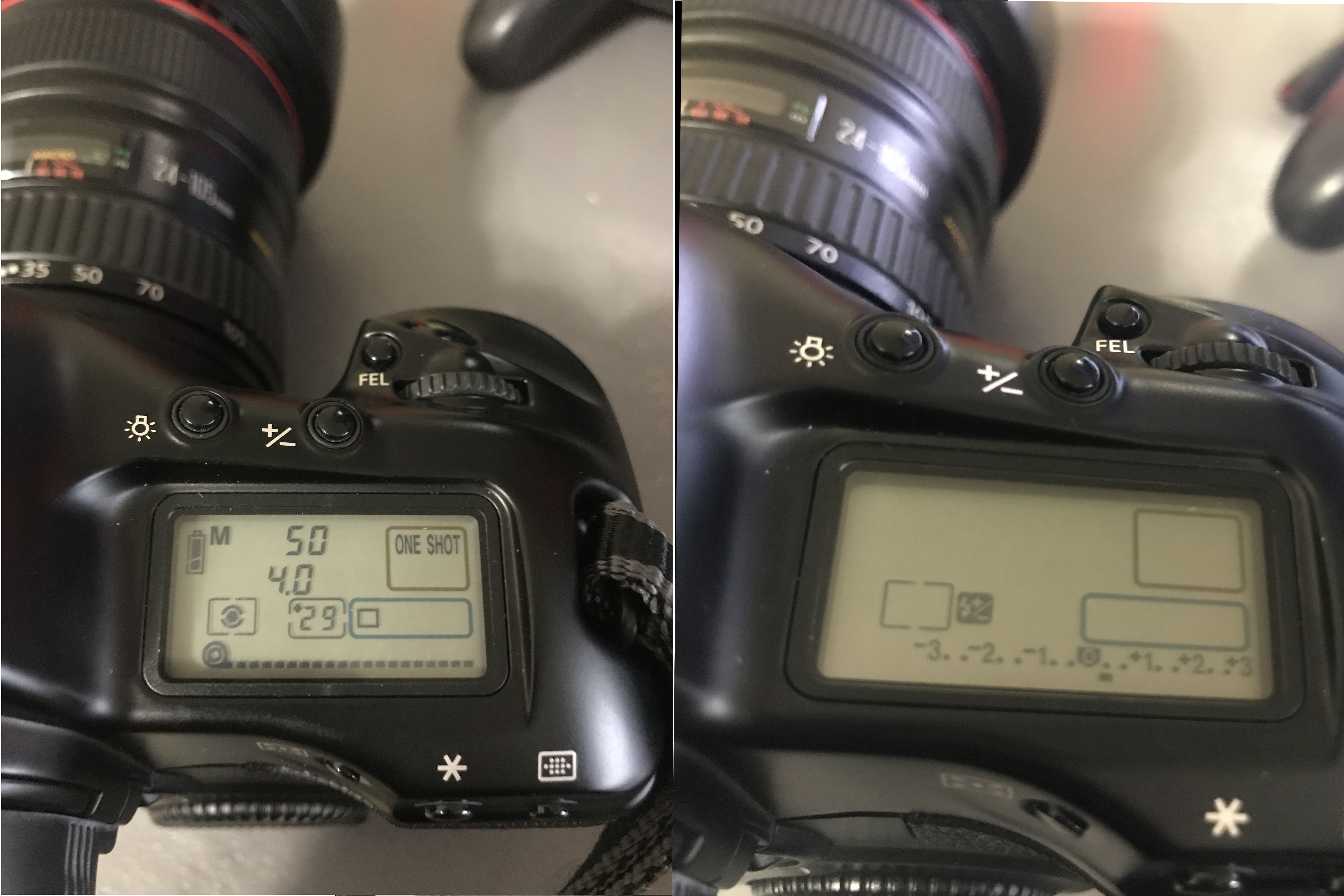 Canon 1v Can't see light meter on LCD with out h... Canon Community