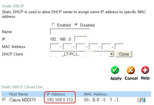 Router Static IP