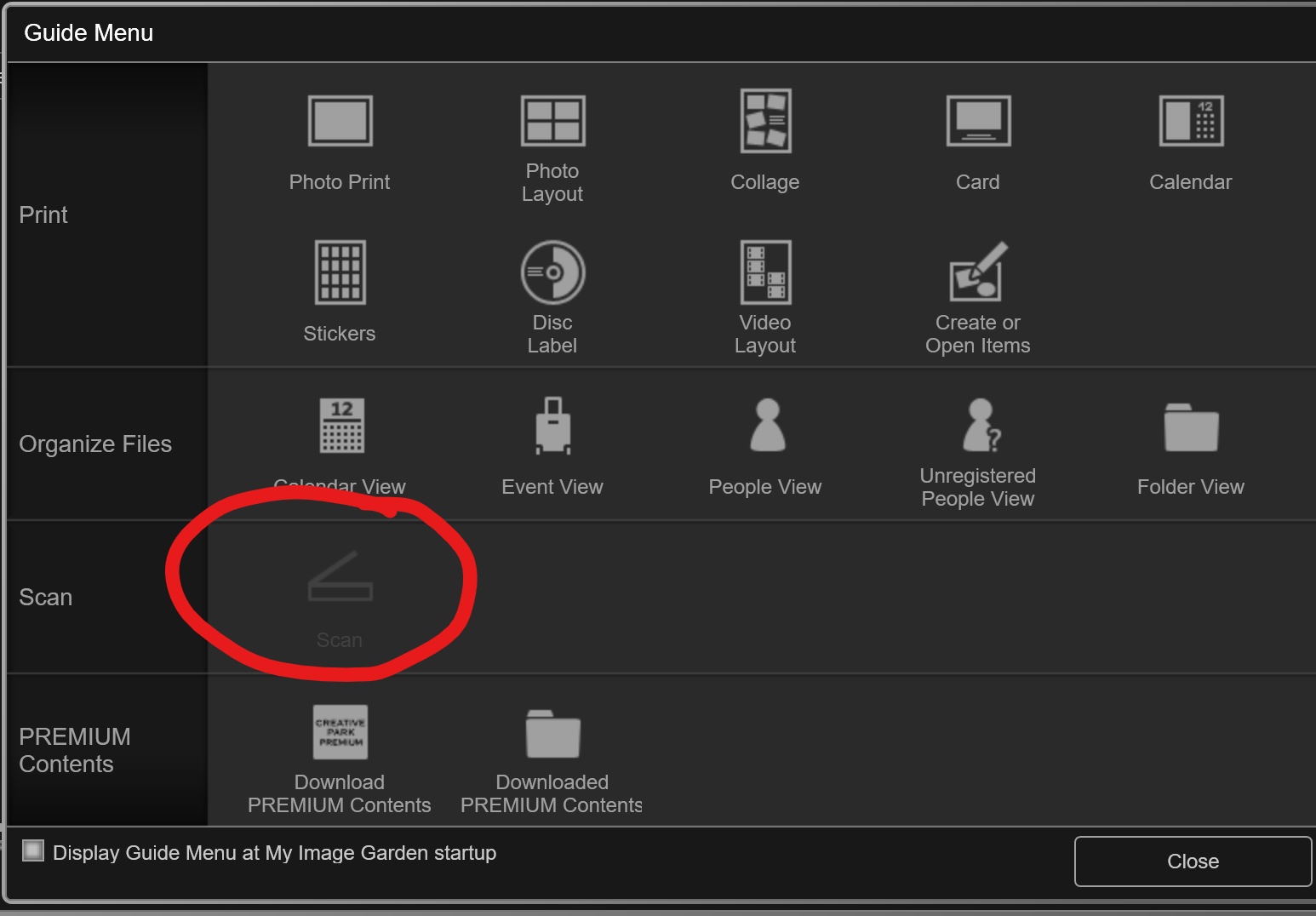No scanner icon in My Image Garden Canon Community