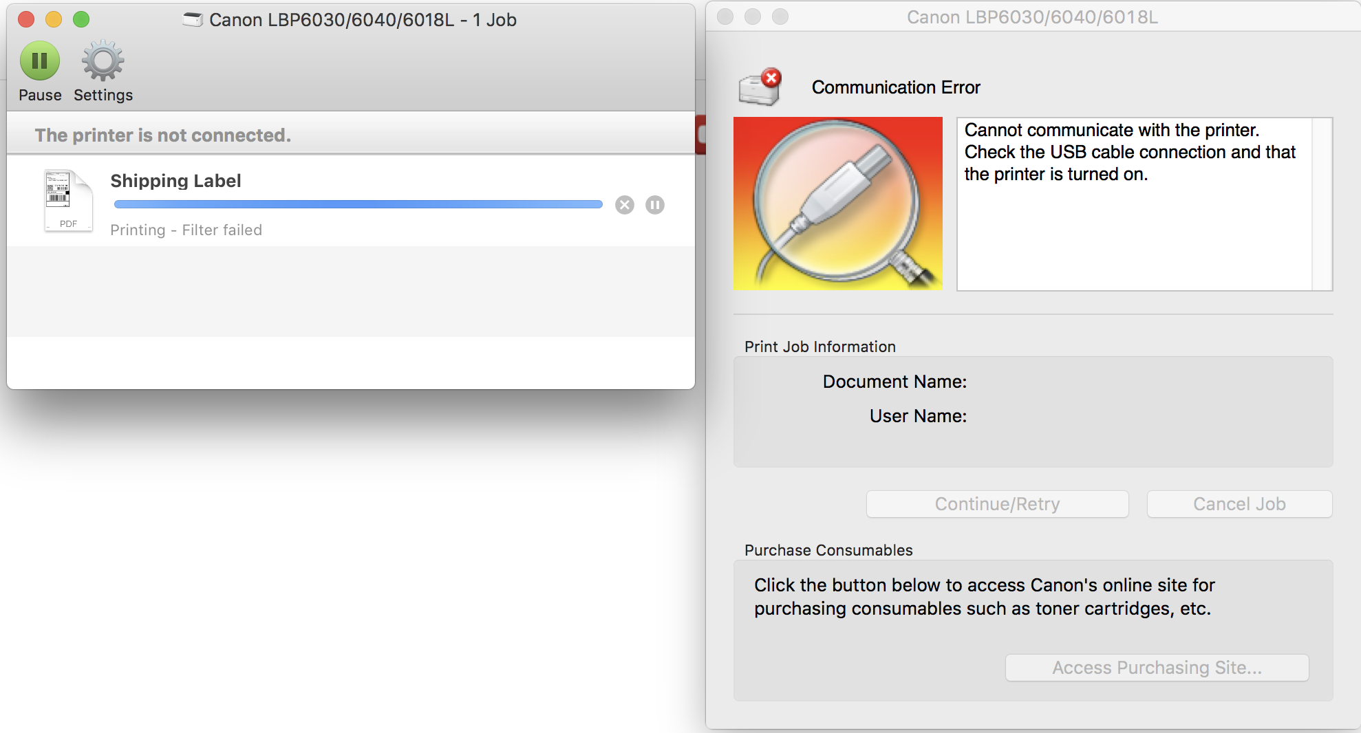 LBP6030 USB not responding Canon Community
