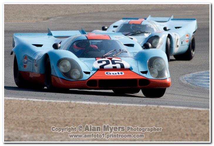 Porsches at Laguna Seca, 2009. 