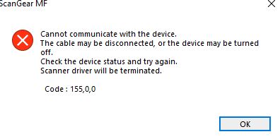 code 155 0 0 canon scanner error