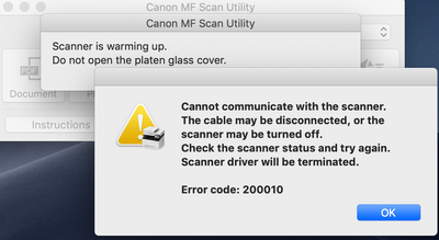 MF Scan Utility Error