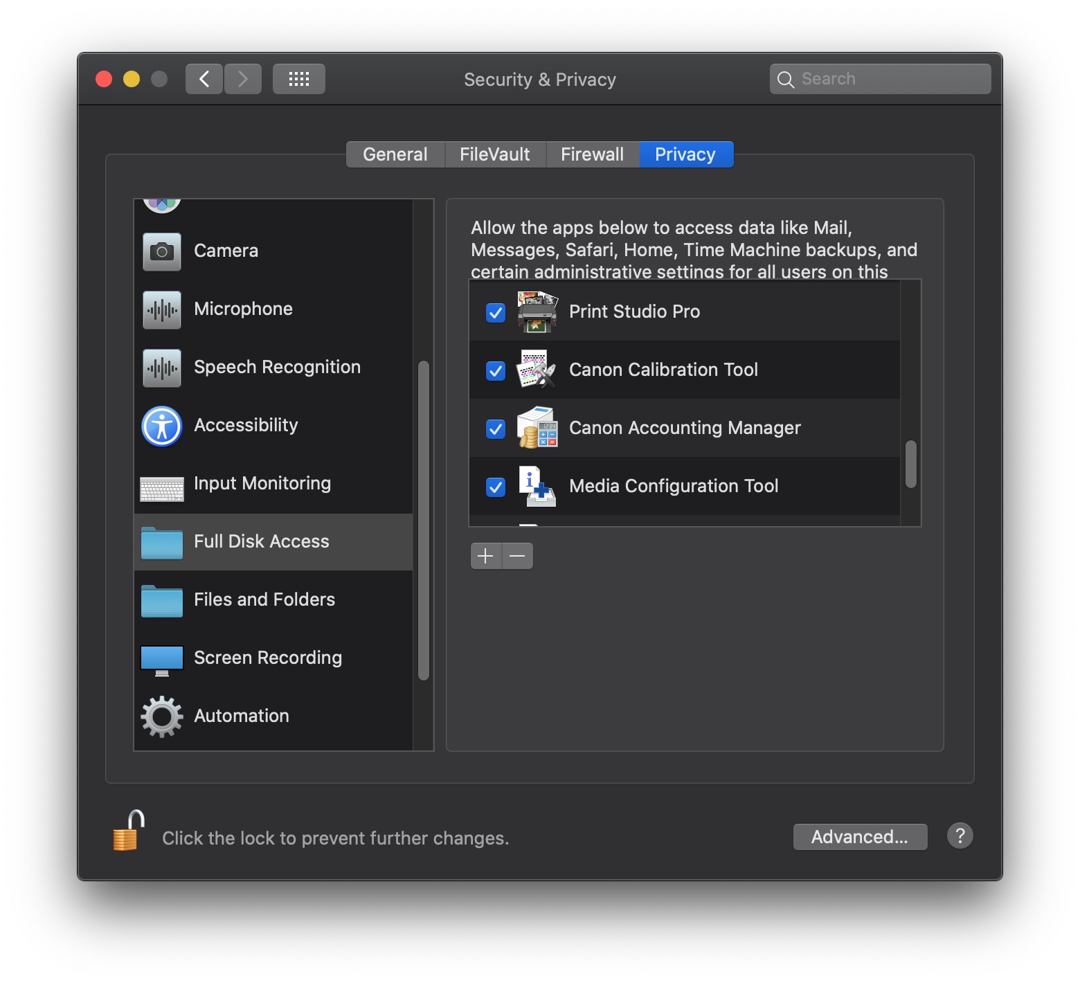 Print Studio Pro mac osx 10.15 Catalina error Canon Community