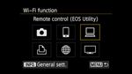 Wi-Fi EOS Functions camera menu