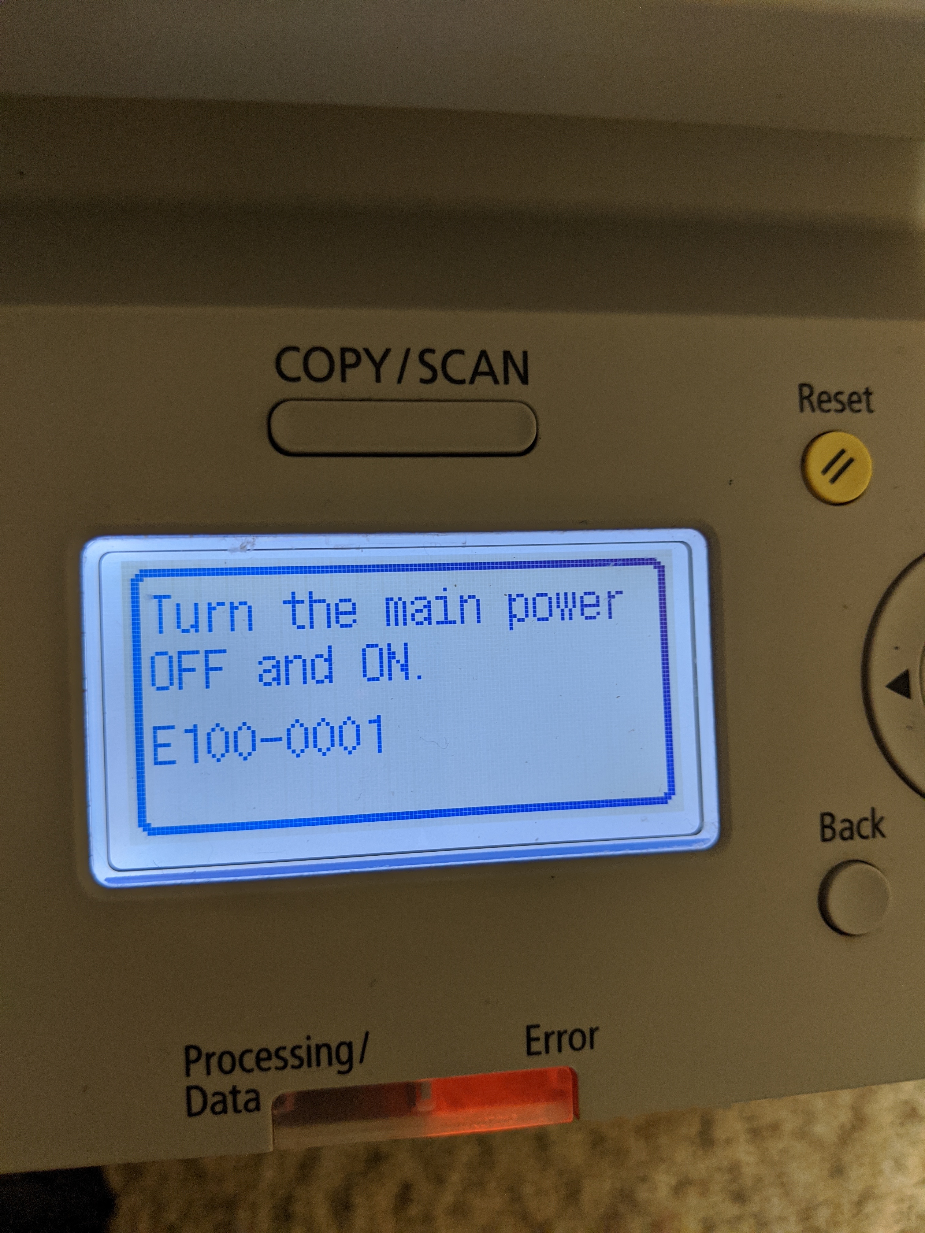 Canon ImageClass D530 does not turn on completely Canon Community