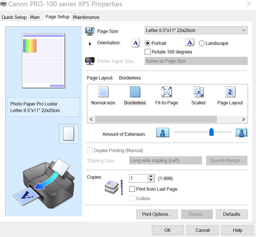 Solved: Canon Pro 100 Border/Margin Printing Issue (via Li... - Canon ...