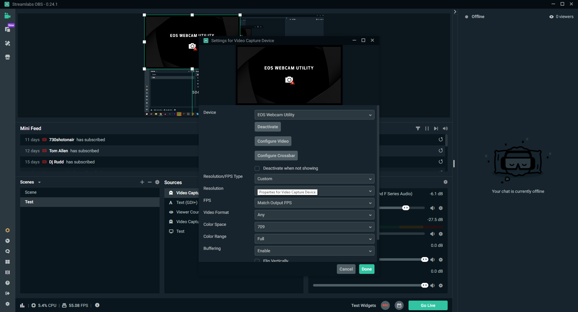 streamlabs obs camera