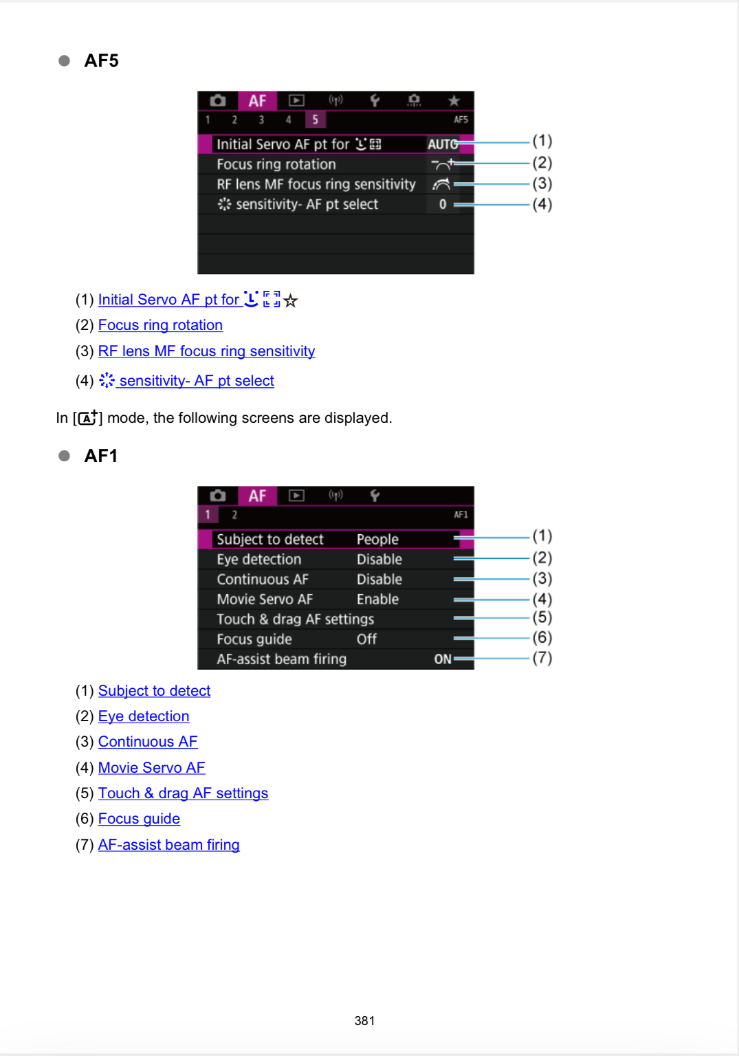 Solved R5 AF Settings & Understanding? Canon Community