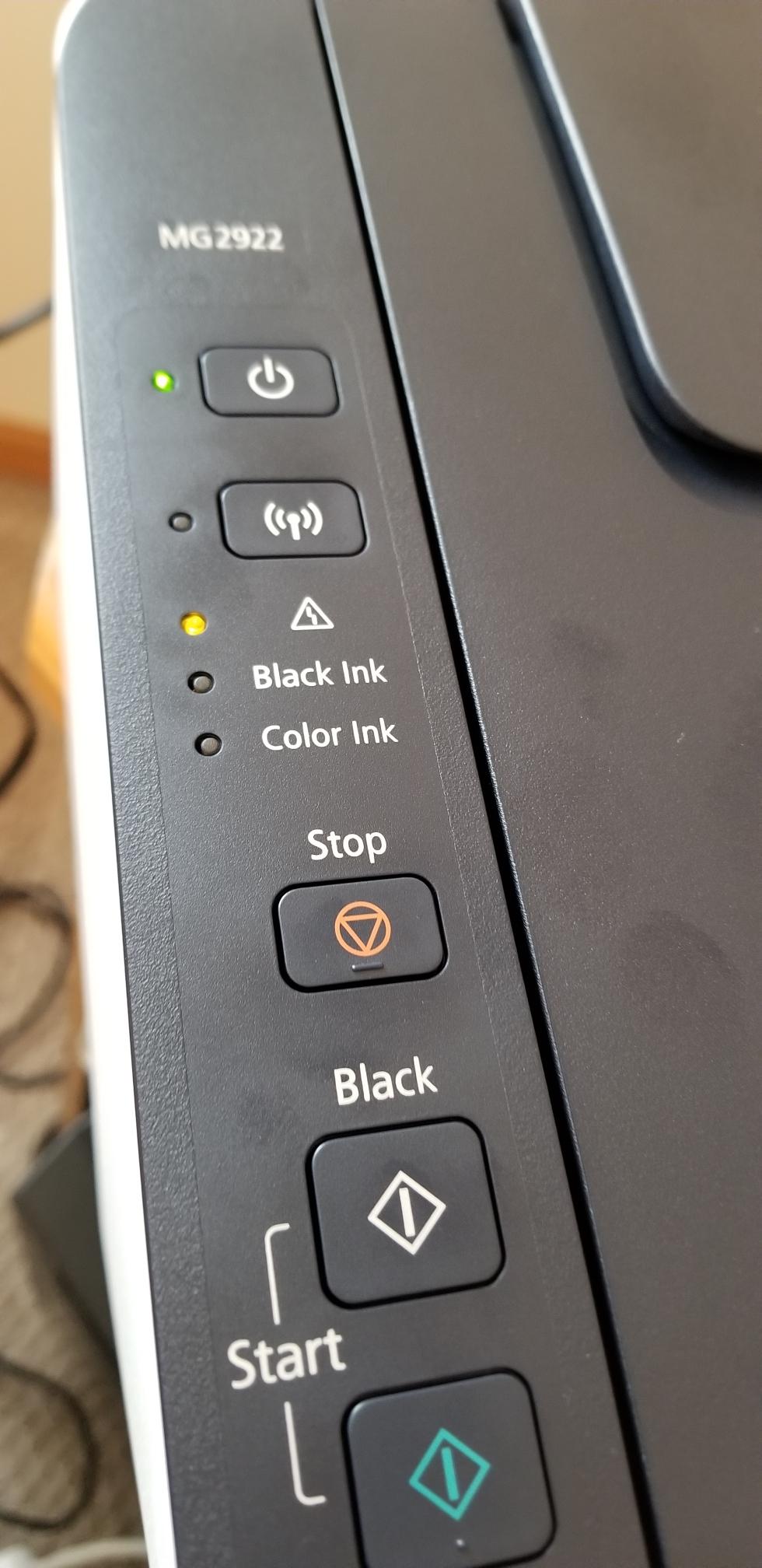 Printer Power Button Pressed