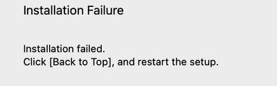 Installation Failure