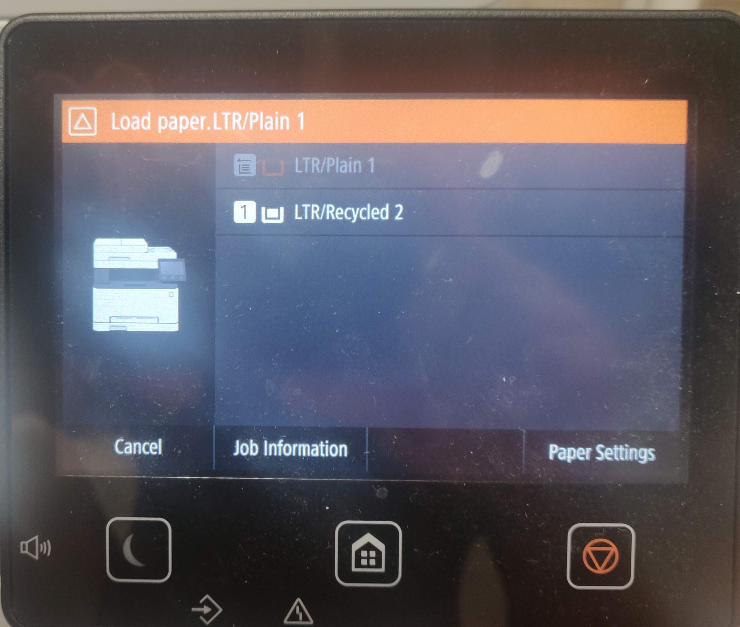 Solved: Canon MF642Cdw Asks me to load paper into tray 1 e... - Canon