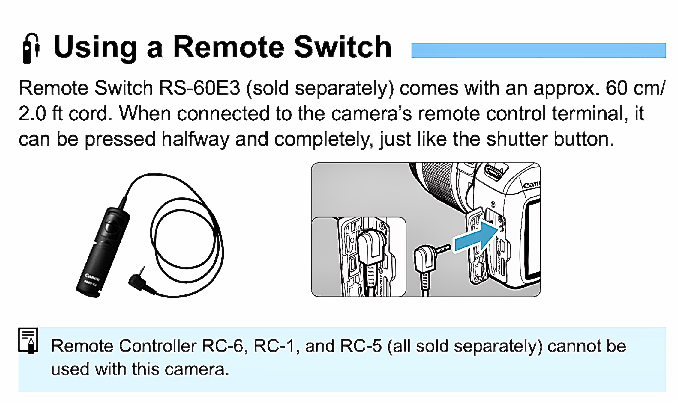 Canon Wireless Remote Control RC-6 with Shutter Release