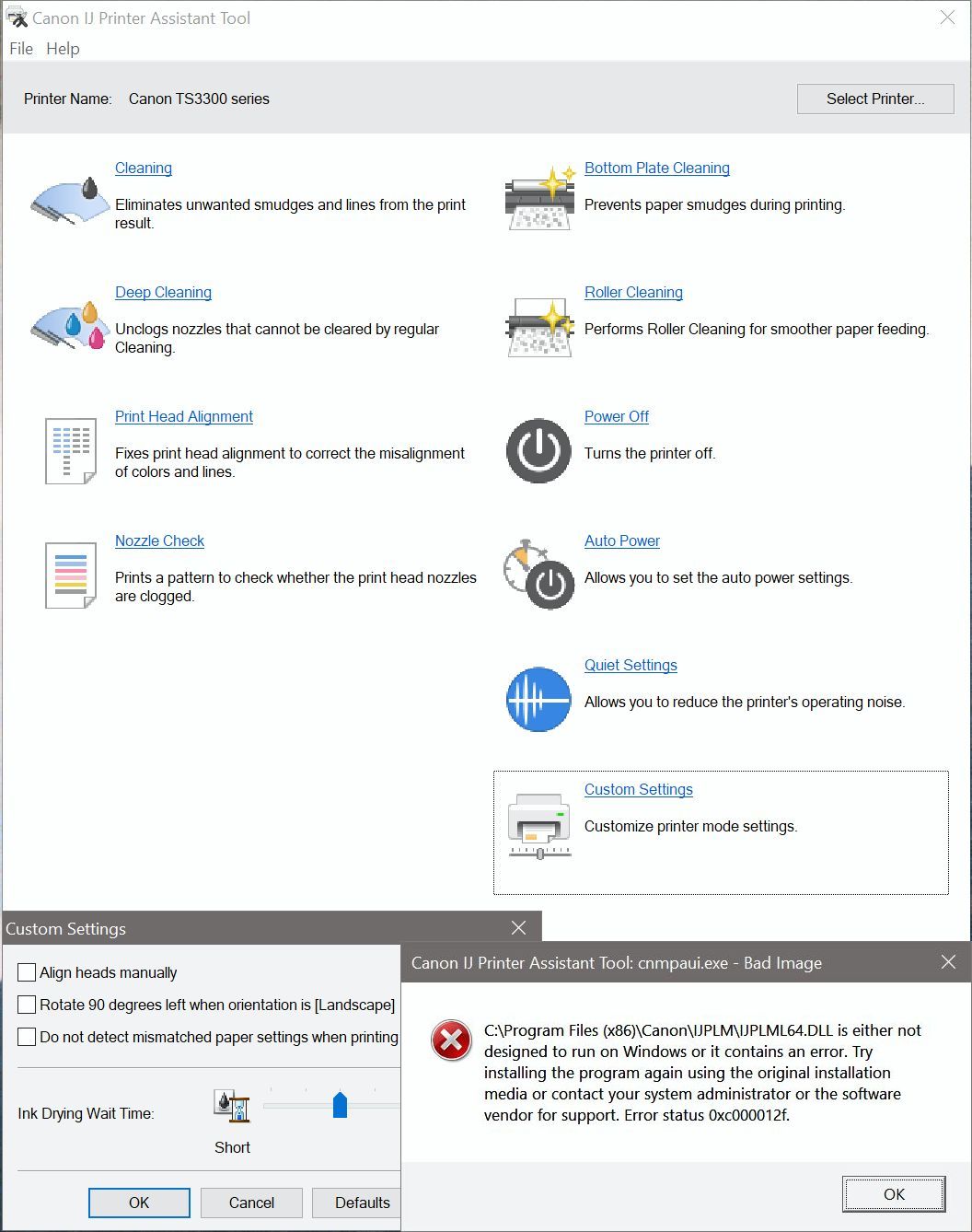 Pixma TS3320 error messages Canon Community