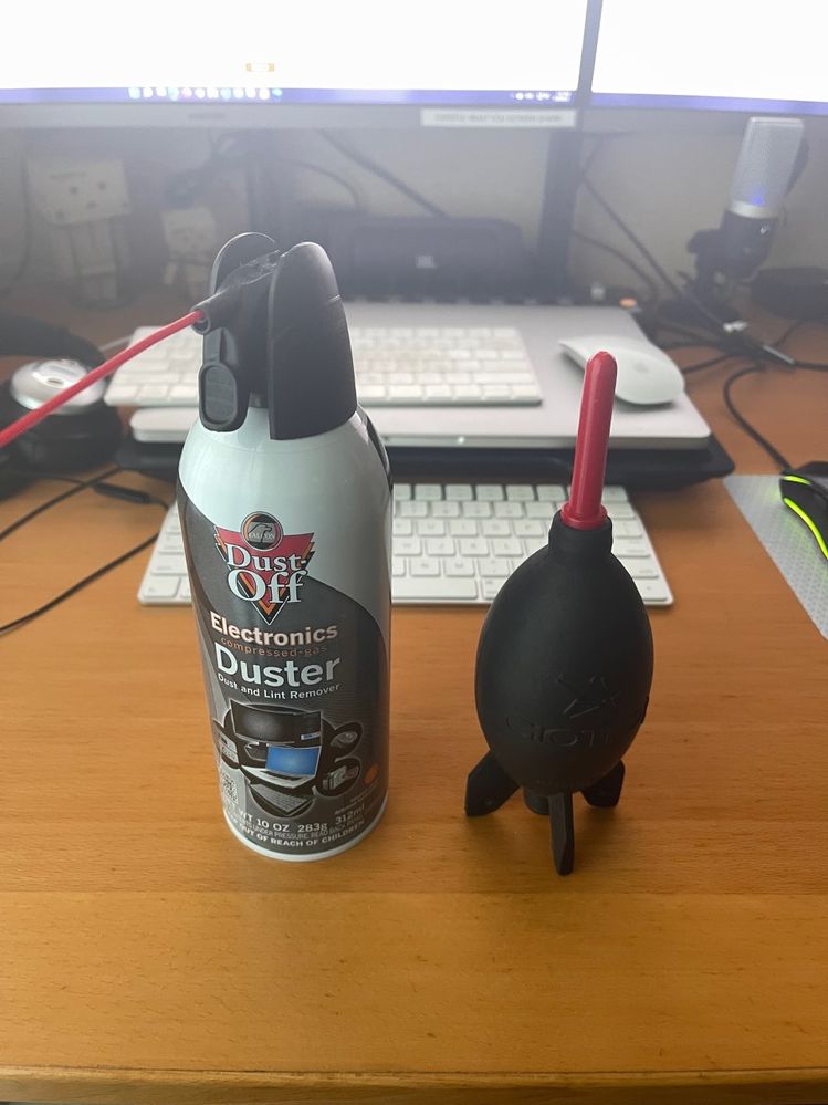 never use canned air blower