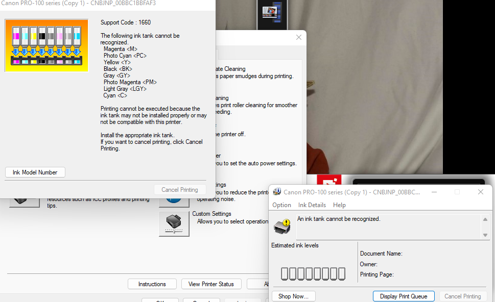 Solved Orange blinking light on Pixma Pro 100 Canon Community