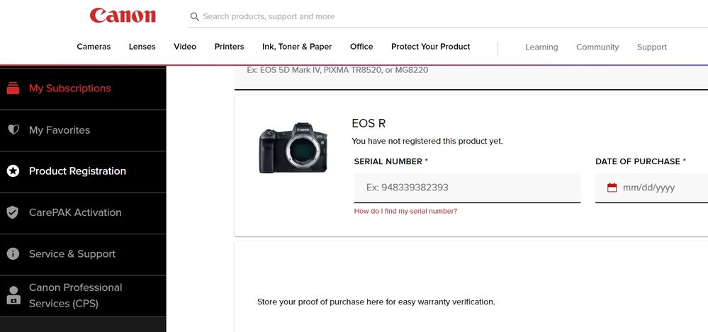 After selection from list, it was typical to registration.