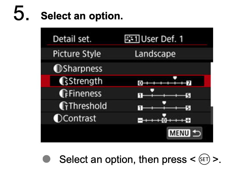 Solved R5 sharpness setting in picture styles Canon Community