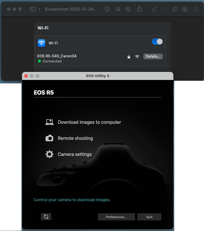 of EOS Utility with MacOS Ventur... Canon Community