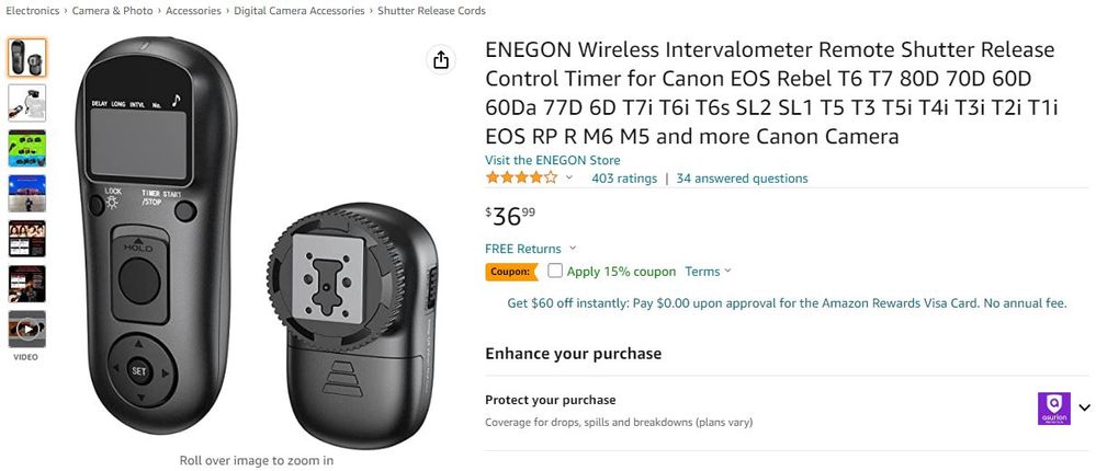 Canon t7i wireless store remote