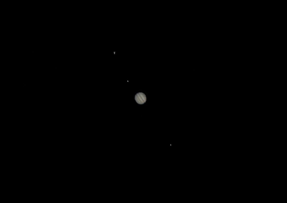 Jupiter and Three Galilean Moons With RF 100-500 and RF 1.4X Ex.