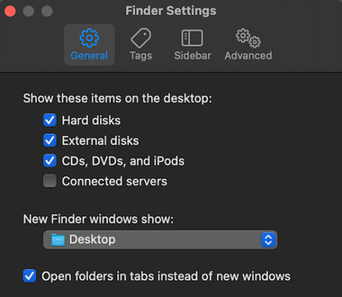 Finder Settings