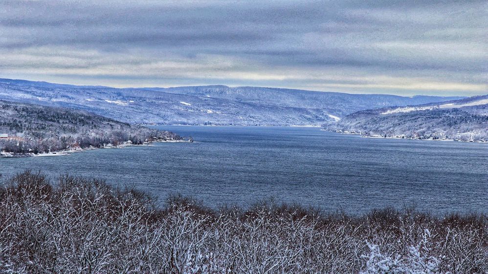 Keuka Lake WInter From Skyline Drive