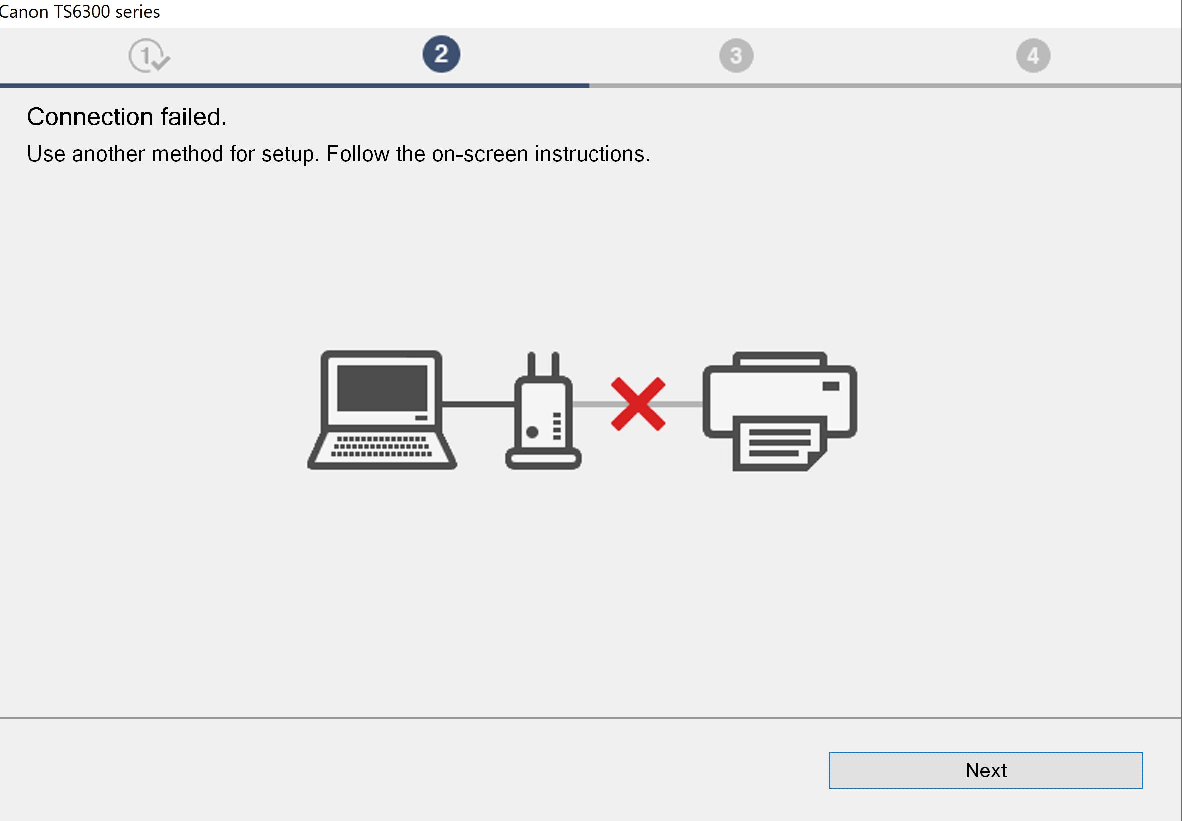 Какой метод подключения Connection Failed when setting up TS3522 on Window... - Canon Community