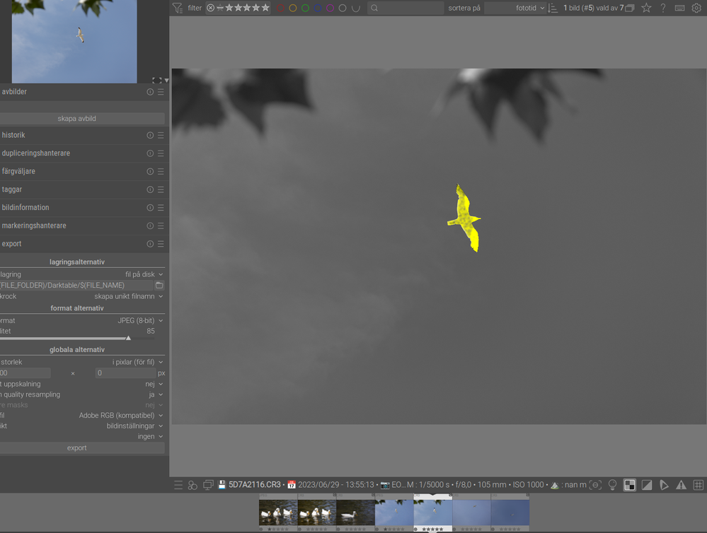 Sharpening masked area only.