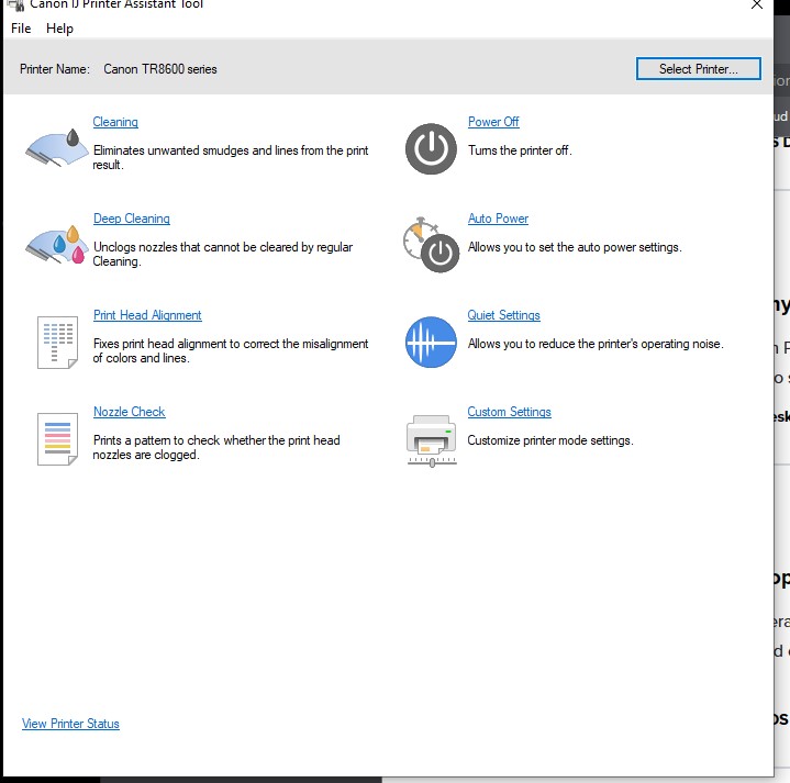 Can't get printer status for my new PIXMA TR8620a Canon Community