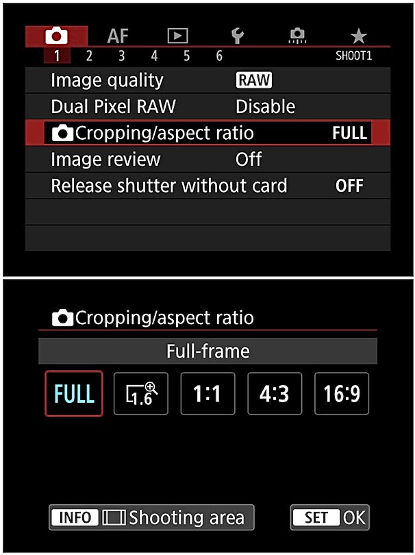 canon eos r crop mode megapixels