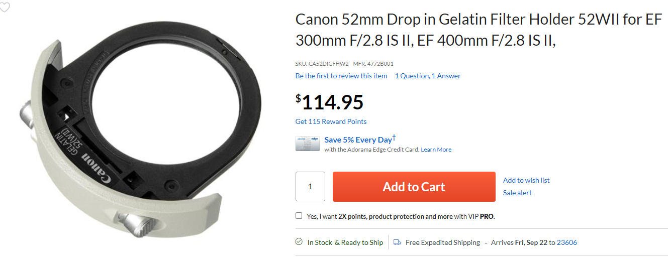 Original drop-in filter for EF 600 MK II - Canon Community