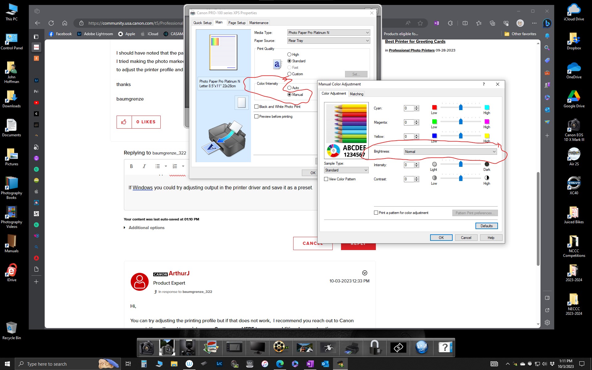 My Pro200 Printer Prints Too Dark on Matte Cardst... Canon Community