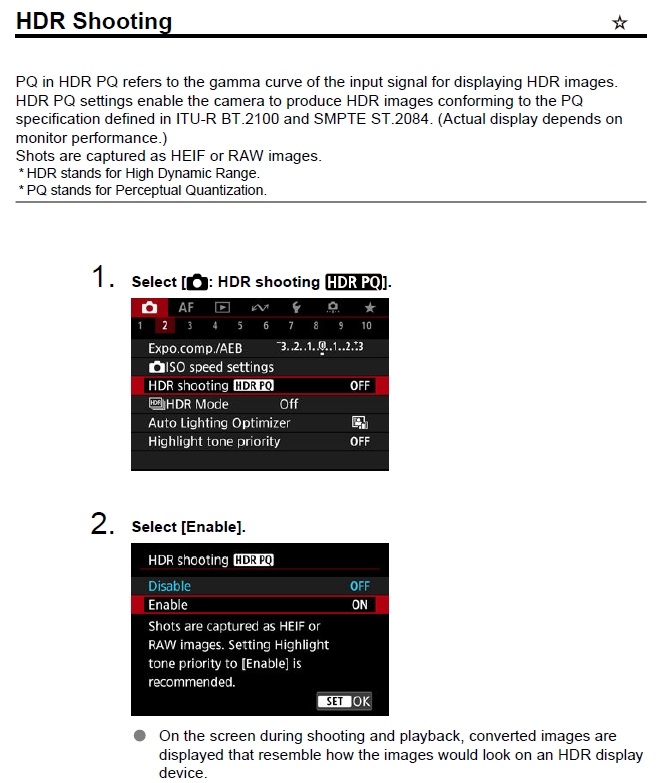 Solved Maximum dynamic range single image shooting on R6 Canon