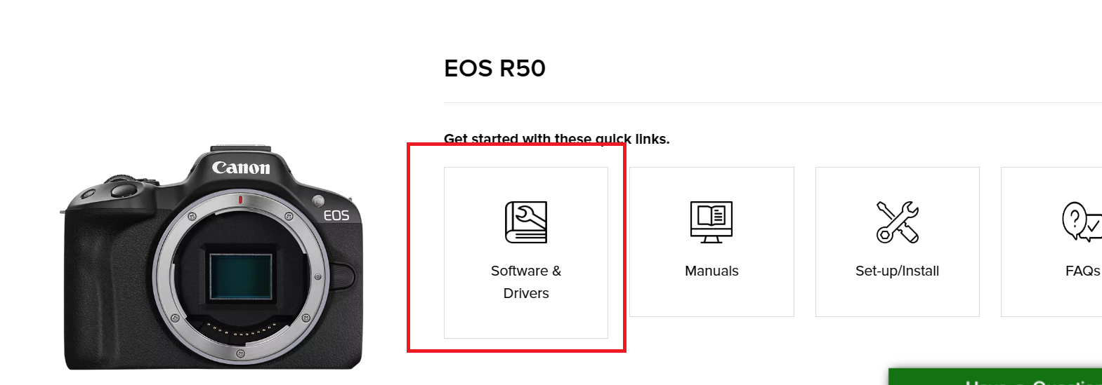 latest firmware canon r50