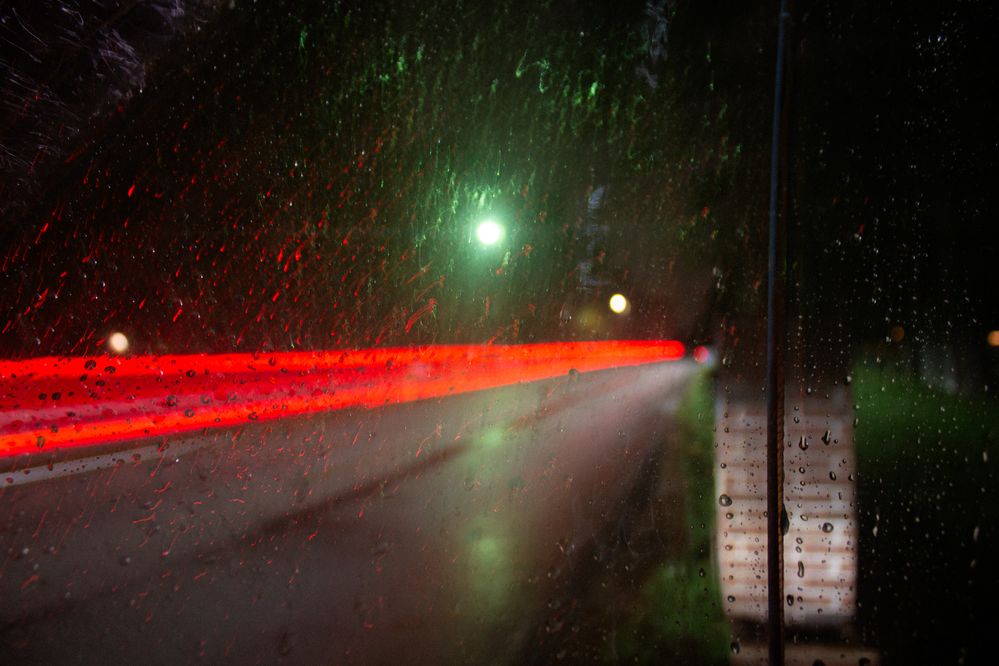 Through a clear umbrella