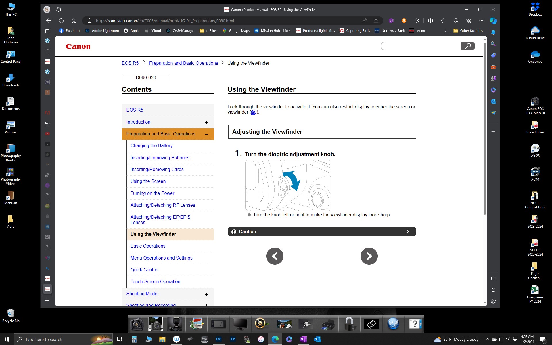 Solved EOS R5 Blurred Through Viewfinder Canon Community
