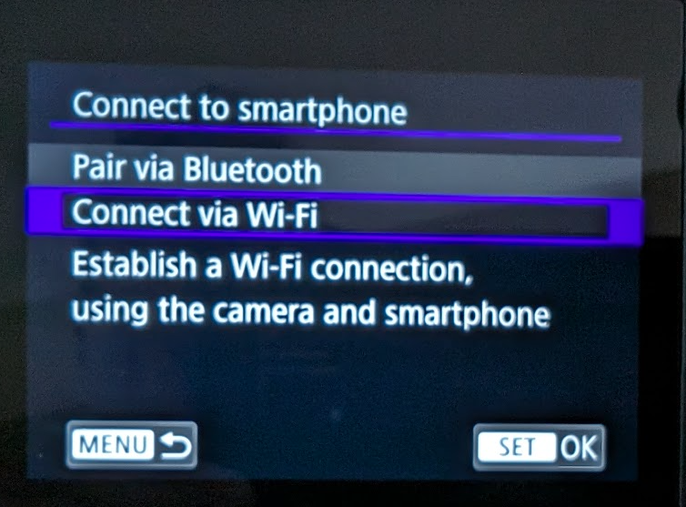 canon 1300d wifi connection to mobile