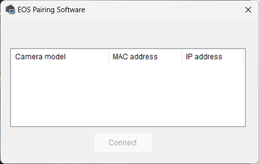 canon eos utility wifi pairing