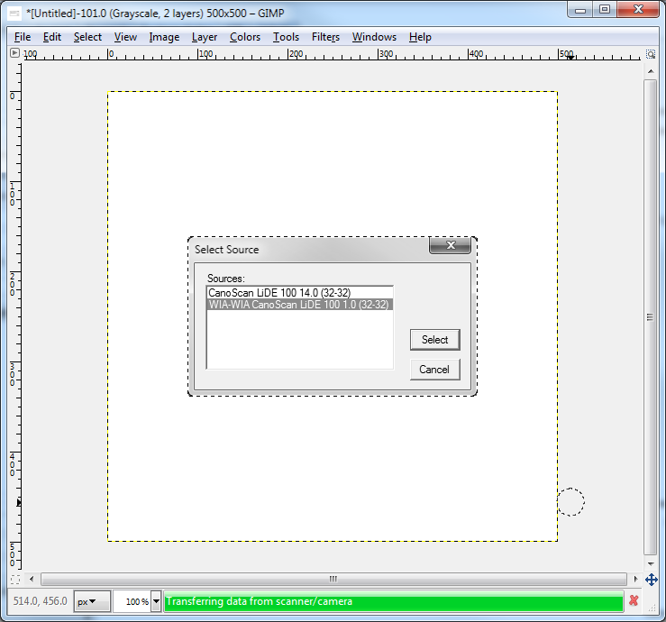 canonscan lide 100 error