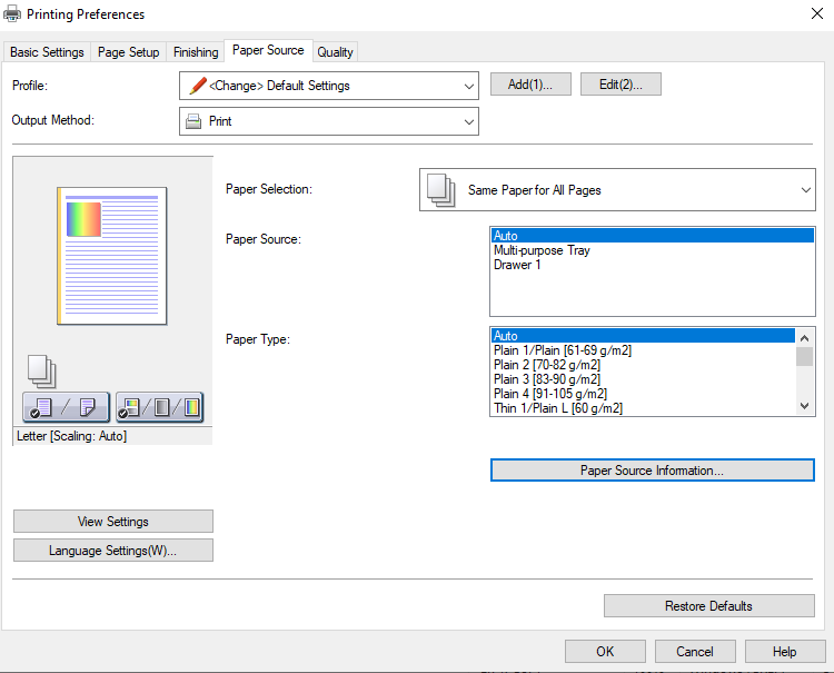 ImageCLASS MF656Cdw paper/tray settings present co... - Canon Community