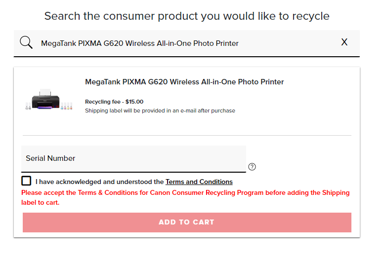 Solved: PIXMA G6020 How To Recycle An Unsupported Model - Canon Community