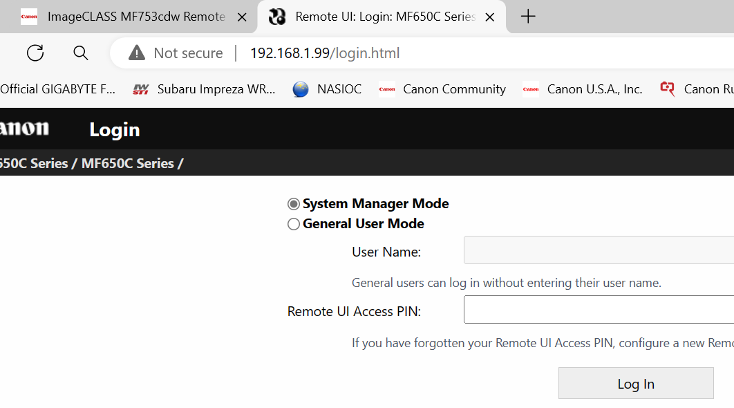 Re: ImageCLASS MF753cdw Remote UI Missing Network ... - Canon Community