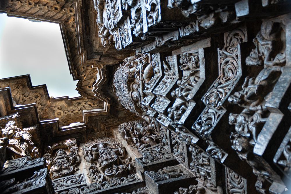 The stonework of the temples in Belur