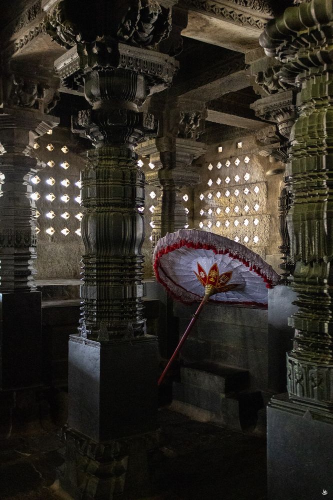 I found this parasol in the temple at Chennakesava