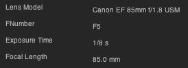 EXIF data of first image