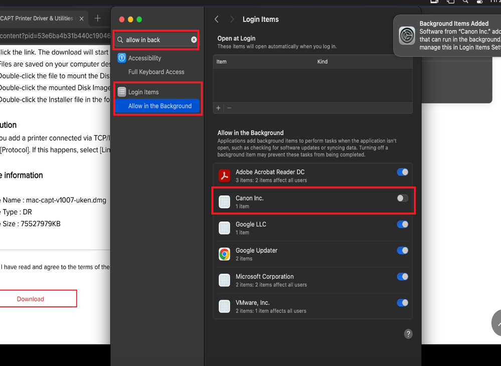 Allow in Background - Canon INC MacOS 14.5.png