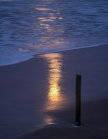 August Supermoon Beach Reflection